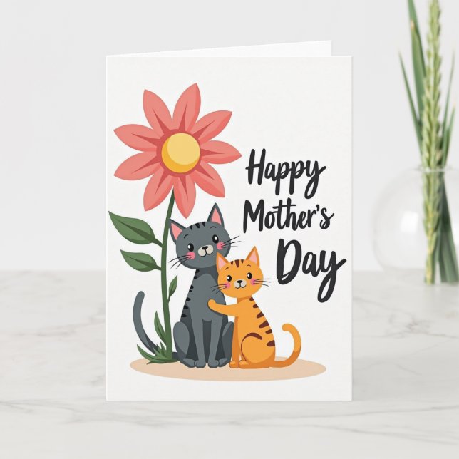 Feline Affection Mothers Day Card (Front)