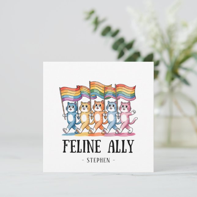 Feline Ally – Rainbow Cat LGBTQ Pride (Standing Front)