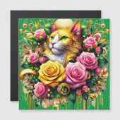 Feline Amidst a Vibrant Floral Bloom (Front/Back)