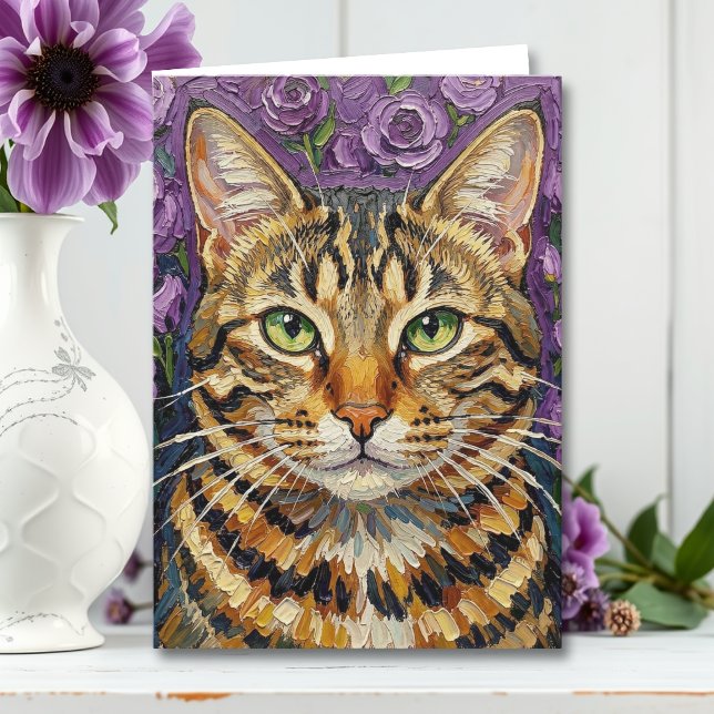 Feline and Floral | Happy Birthday Sister Card (Creator Uploaded)
