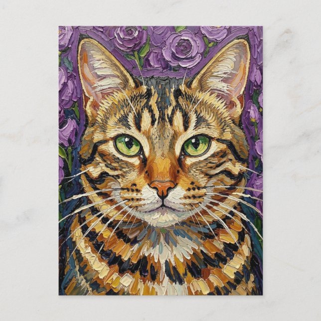 Feline and Floral | Just Saying Hi Postcard (Front)