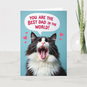 Feline Best Dad In World Card