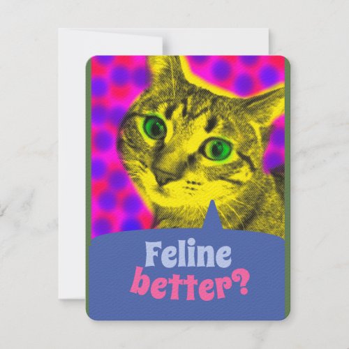 Feline Better GET WELL CARD cheer Marilyn cat