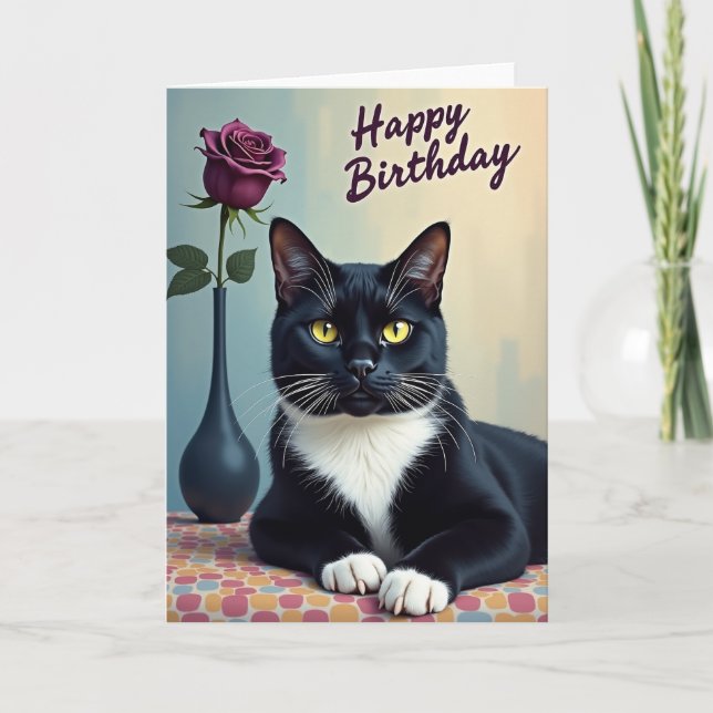 Feline Birthday Card (Front)
