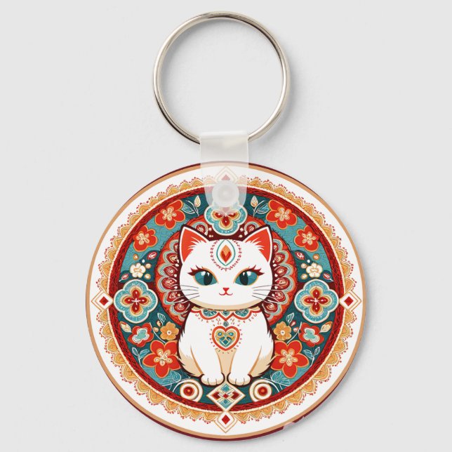 Feline Cat Keychain (Front)