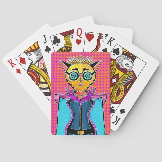 Feline character design poker cards (Back)
