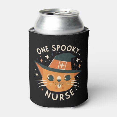 Feline Charm Meets Healthcare _ One Spooky Nurse C Can Cooler