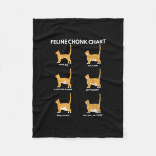 Feline Chonk Chart Funny Cat Scale Meme Cat Dad Fleece Blanket