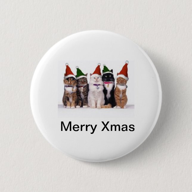 Feline Christmas Button (Front)
