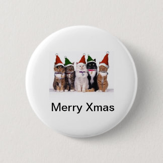 Feline Christmas Button