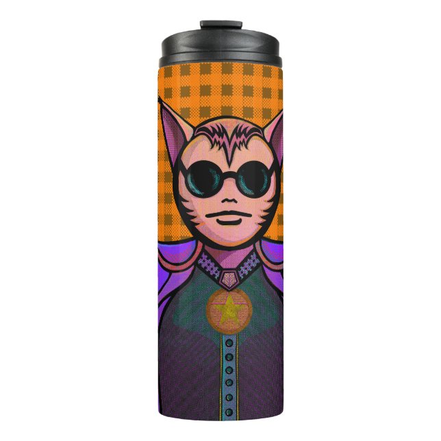 Feline Creatures Design Pickleball Paddle Thermal Tumbler (Front)