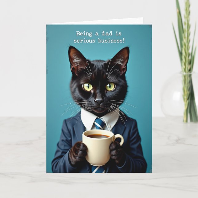 Feline Dad Portrait Card (Front)