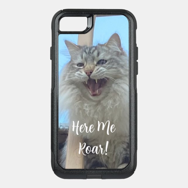 Feline Defender: Cat-Themed OtterBox Phone Case (Back)