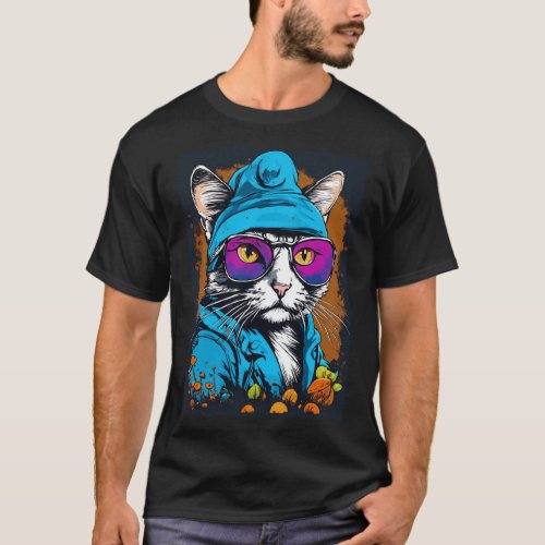 Feline Elegance Premium Cat Design T_Shirt T_Shirt