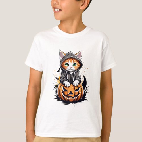 Feline Fall Fashion Adorable Kitten T_Shirt