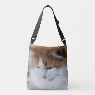 (Feline Fancy) Kitty Contemplation: Cat Photo Crossbody Bag