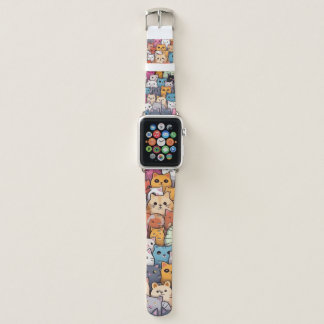 Feline Fantasy: Cute Anime Cats Galore Apple Watch Band