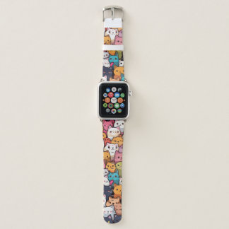 Feline Fantasy: Cute Anime Cats Galore Apple Watch Band