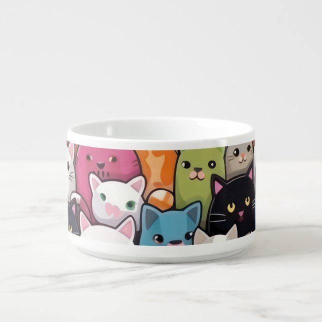 Feline Fantasy: Cute Anime Cats Galore Bowl (Center)