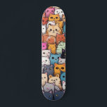 Feline Fantasy: Cute Anime Cats Galore Skateboard<br><div class="desc">Immerse yourself in a world of cuteness with our 'Feline Fantasy: Cute Anime Cats Galore' design. This playful pattern features an array of adorable anime cats, each with its unique charm and personality. Drawing inspiration from the kawaii style prominent in Japanese culture, this design is sure to bring joy and...</div>