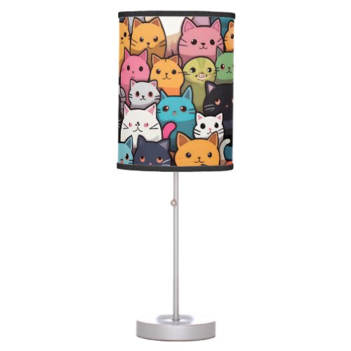 Feline Fantasy Cute Anime Cats Galore Table Lamp