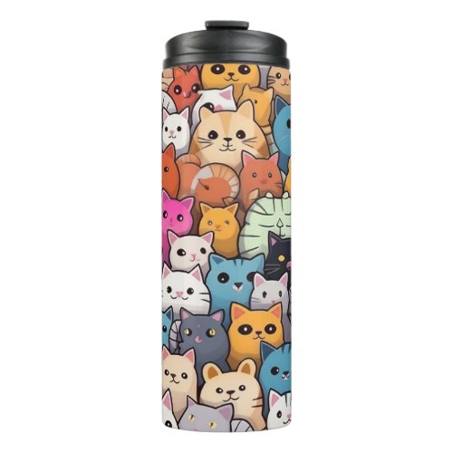 Feline Fantasy Cute Anime Cats Galore Thermal Tumbler