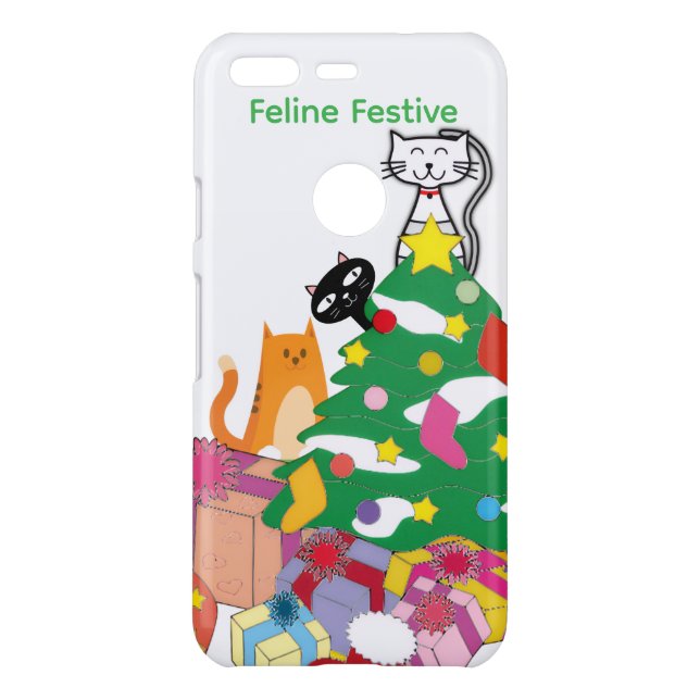 Feline Festive Cat Holiday iPhone Case – White (Back)