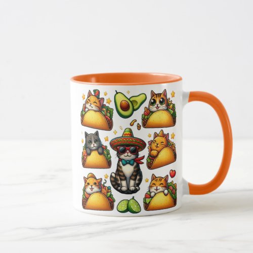 Feline Fiesta Cats and Tacos Mug