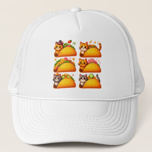 Feline Fiesta in a Taco Trucker Hat
