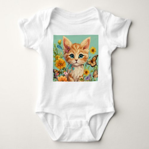 Feline Finesse Cat_Printed Baby Bodysuit