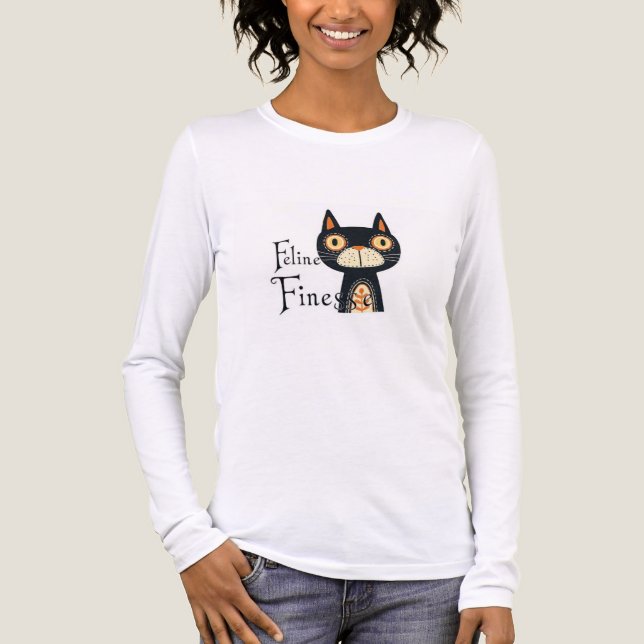 Feline Finesse – Modern Cat Graphic Design Tri-Blend Shirt (Front)