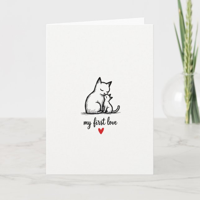 Feline First Love Mothers Day Card (Front)