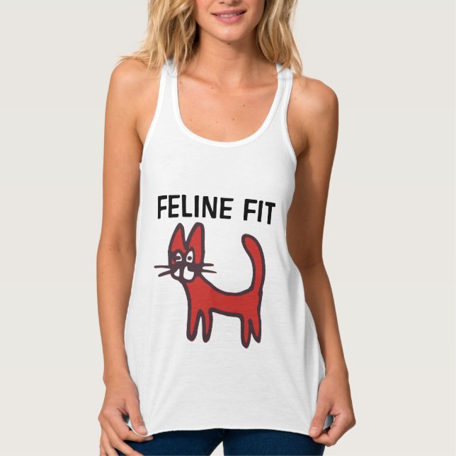 FELINE FIT CAT LOVER WORKOUT T-Shirts (Front)