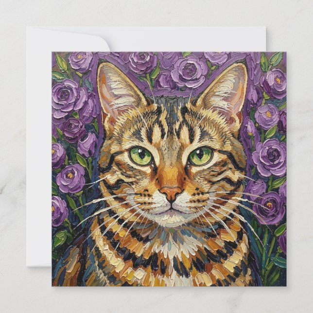Feline & Floral | Cute Artistic Cat  (Front)