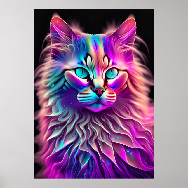 Feline Fractal Beauty 250 Poster (Front)