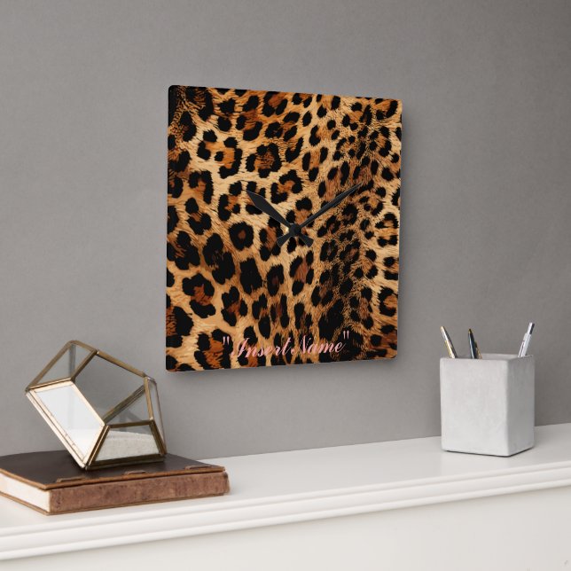Feline Freckles Square Wall Clock (Office)