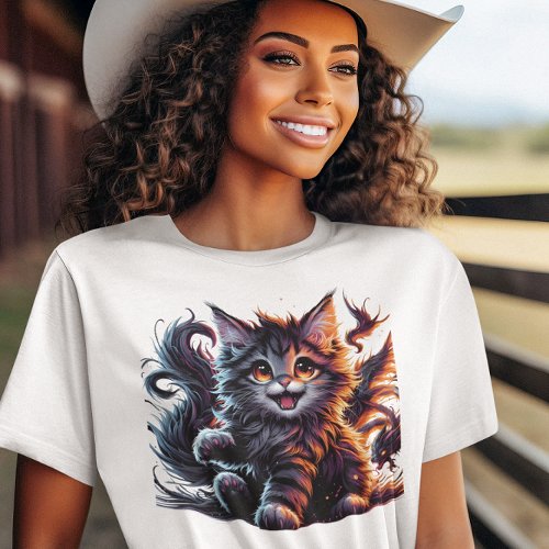Feline Frenzy A Cats Wild Expression T_Shirt