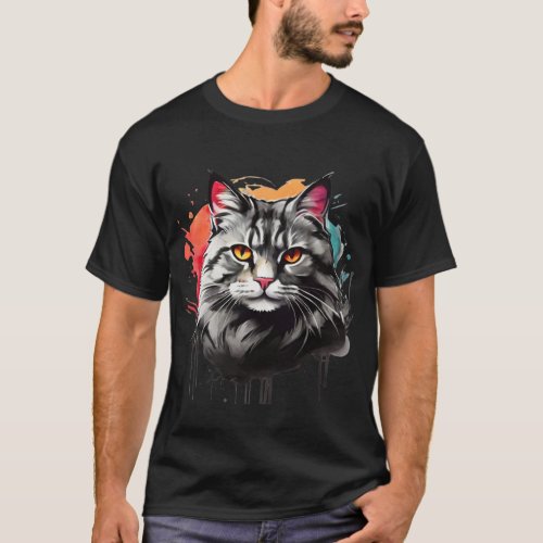 Feline Frenzy Adorable Cat Design T_Shirt