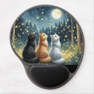 Feline Friends and the Moonlight Gel Mouse Pad