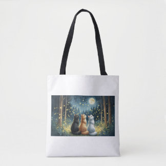 Feline Friends and the Moonlight Tote Bag