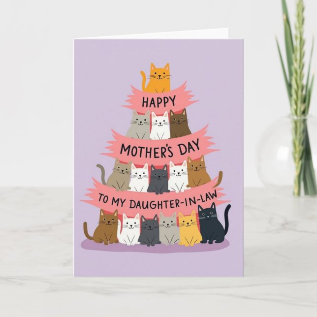 Feline Friends Mothers Day Card (Front)