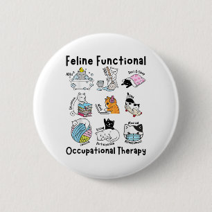 Feline Fun Cat Functional Occupational Therapy Ot Button