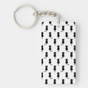 Feline Fun Forever Whimsical Cats Black Cat Motif Keychain