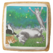 Feline Fun with Fireflies Cats Gourmet Cookies (Front)