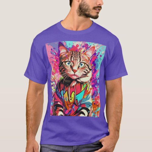 Feline Graffiti Expressions cat T_Shirt