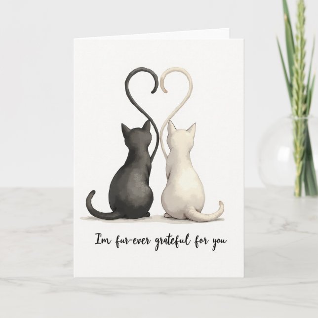Feline Gratitude Birthday Card (Front)