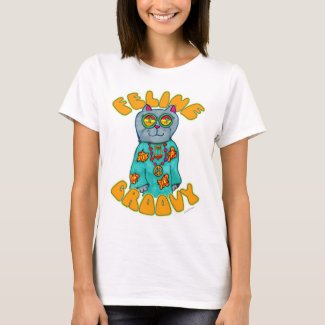 Feline Groovy Hippie Cat Cartoon