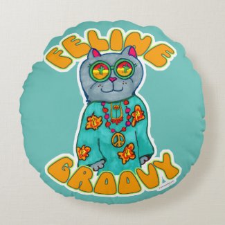 Feline Groovy Hippie Cat Marker Art Design