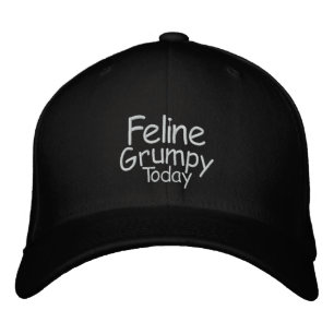 Feline Grumpy Today Embroidered Baseball Cap