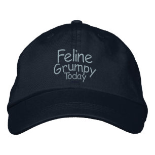 Feline Grumpy Today Embroidered Baseball Hat